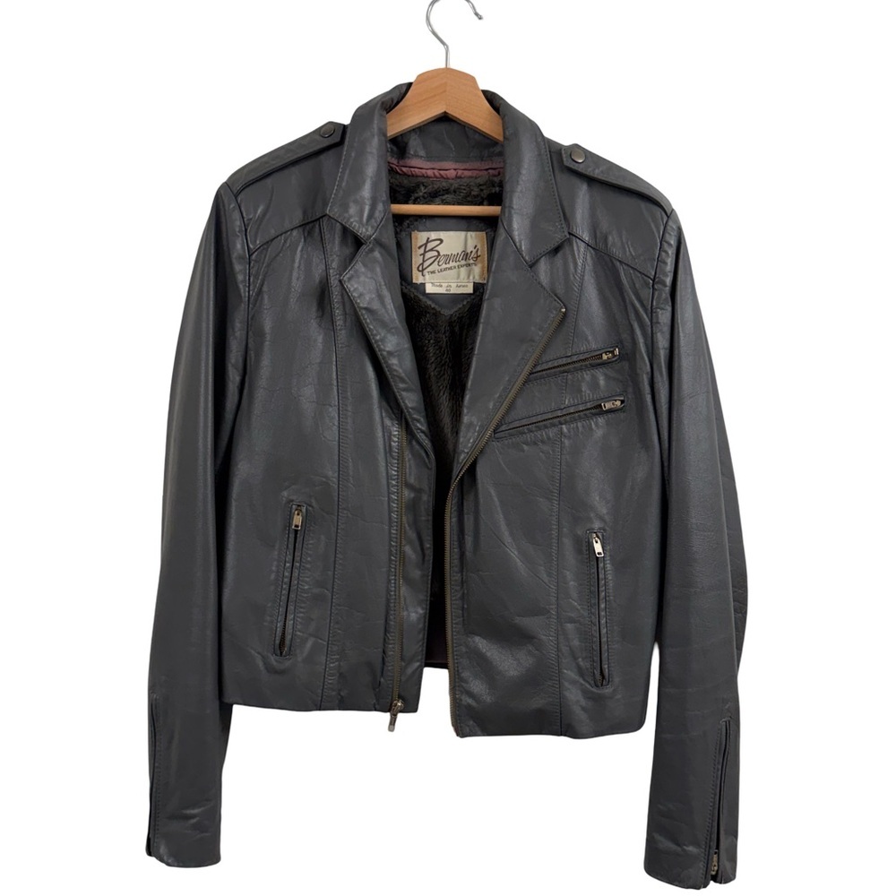 Berman’s Elegant Vintage dark green Leather Jacket